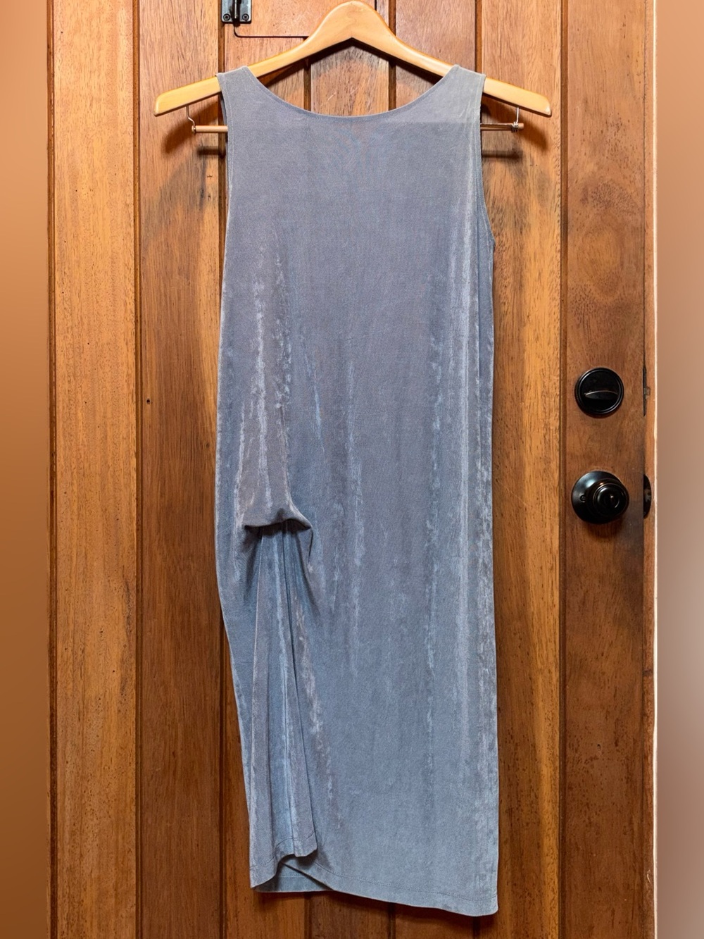 Chico’s Travelers Sleeveless Midi Dress in Light Gray
